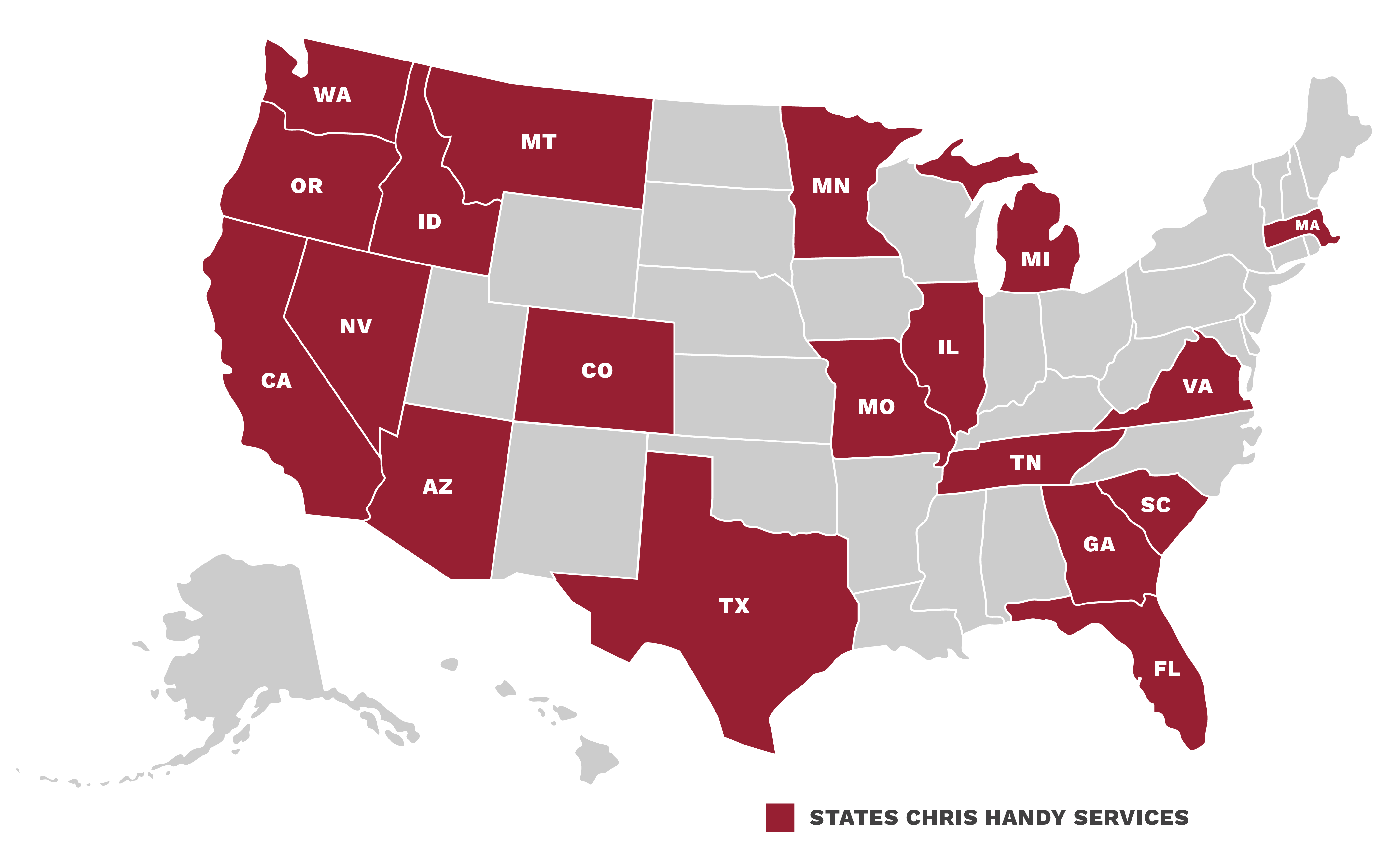 Chris Handy Service Map